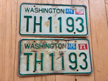 1968 to 1986 Pair of Washington State Truck License Plates