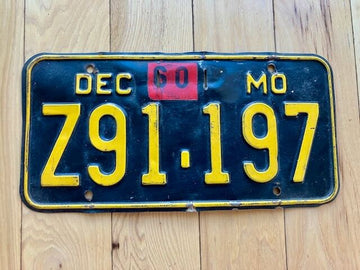 1960 Missouri License Plate