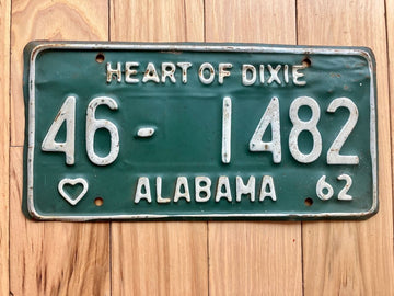 1962 Alabama License Plate