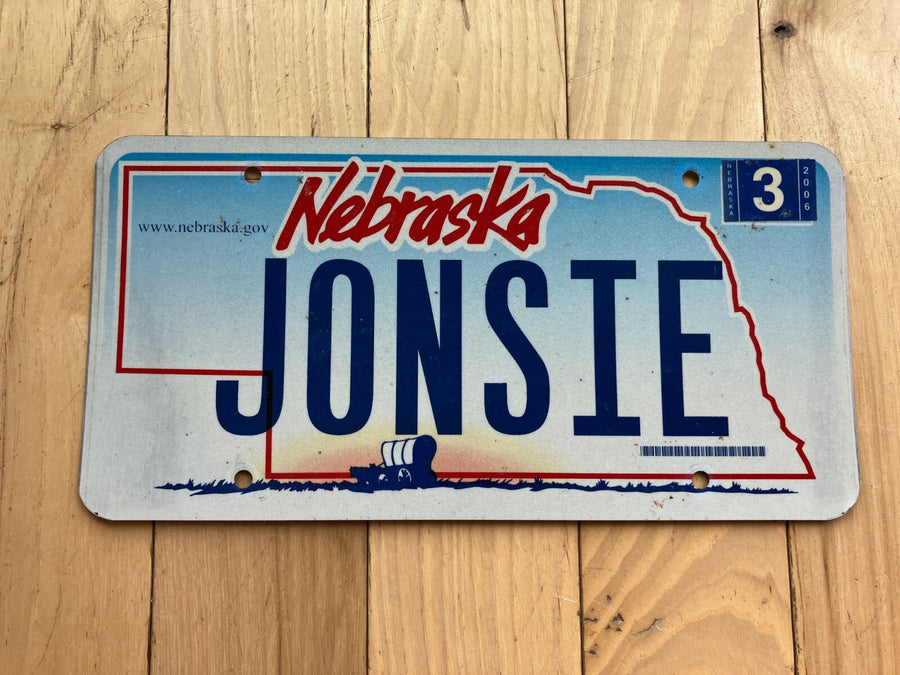 2006 Nebraska Vanity License Plate - JONSIE