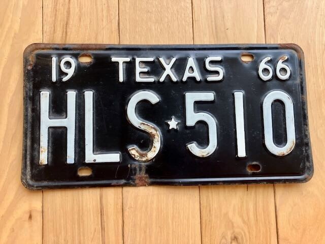 1966 Texas License Plate