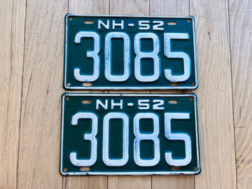 Pair of 1952 New Hampshire License Plates