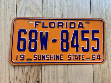 1964 Florida License Plate - Numbers YOM Clear