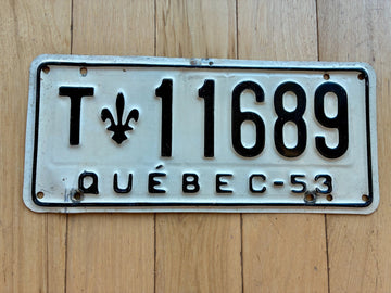 1953 Quebec Taxi License Plate