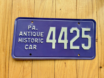 1970s 1980s Pennsylvania Antique Vehicle License Plate