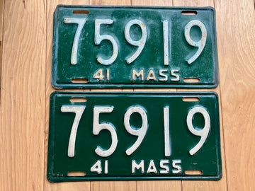 Pair of 1941 Massachusetts License Plates