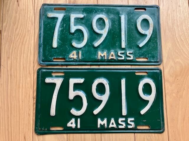 Pair of 1941 Massachusetts License Plates