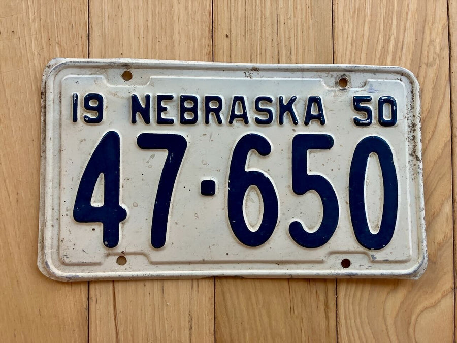 1950 Nebraska License Plate