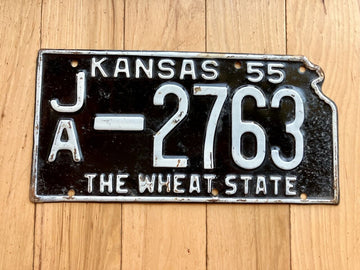 1955 Kansas License Plate