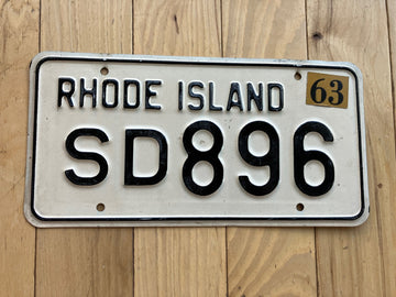 1963 Rhode Island License Plate