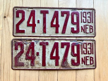 Pair of 1931 Nebraska Truck License Plates