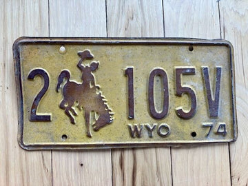 1974 Wyoming License Plate