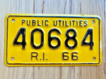 1966 Rhode Island Public Utilities License Plate