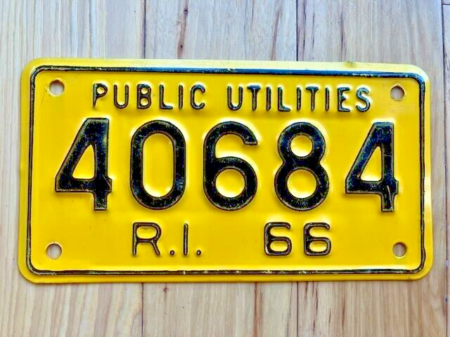 1966 Rhode Island Public Utilities License Plate