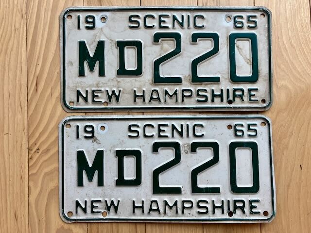 Pair of 1965 New Hampshire License Plates