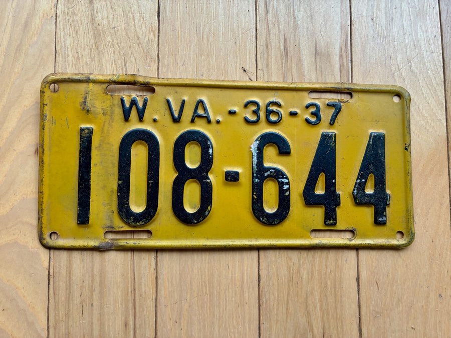 1937 West Virginia License Plate