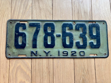 1920 New York License Plate