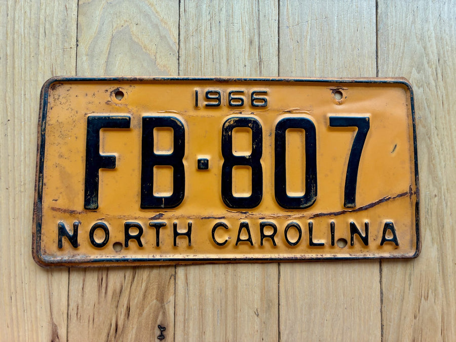 1966 North Carolina License Plate
