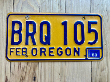 1983 Oregon License Plate