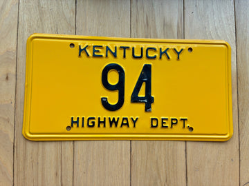1956 to 1962 Kentucky Highway Department License Plate