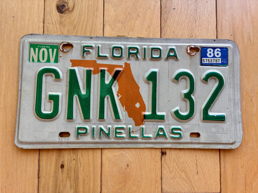 1986 Florida Pinellas License Plate