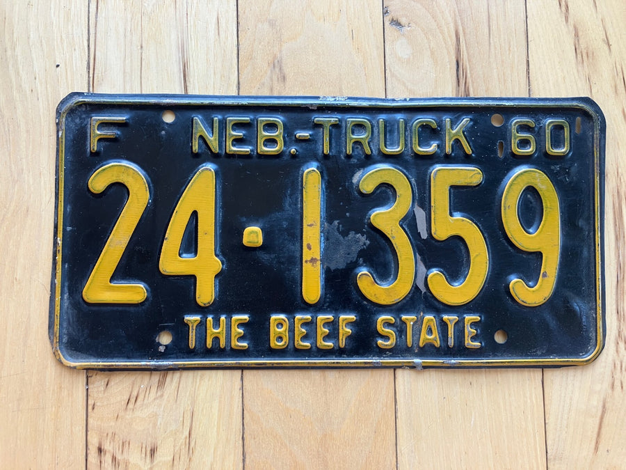 1960 Nebraska Farm Truck License Plate