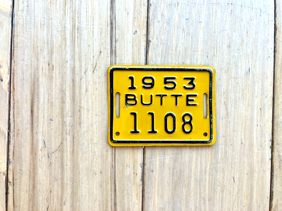 1953 Butte Montana Bicycle License Plate