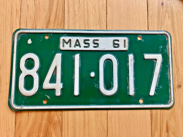 1961 Massachusetts License Plate