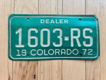 1972 Colorado Dealer License Plate