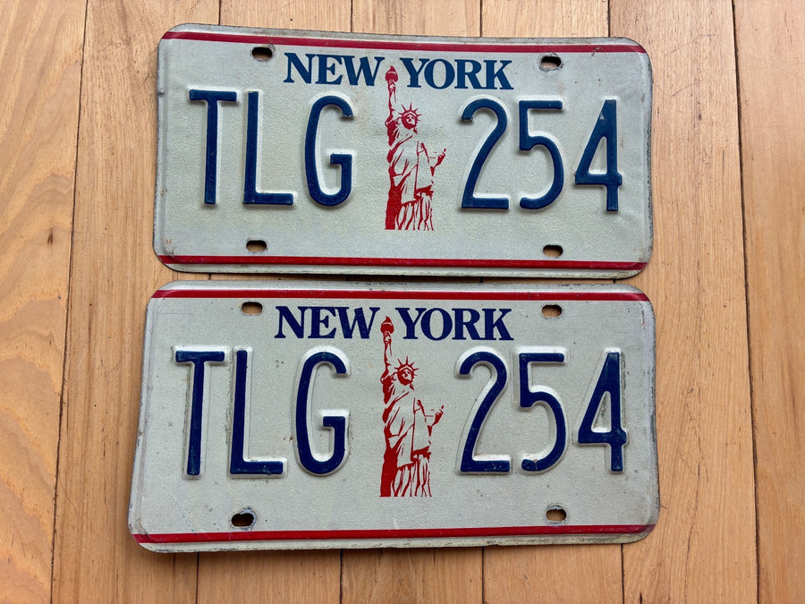 Pair of 1986 Base New York License Plates