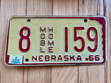 1966 Nebraska Mobile Home License Plate