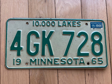 1965 Minnesota License Plate