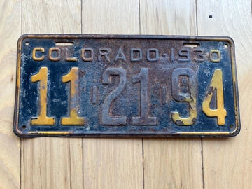 1930 Colorado License Plate