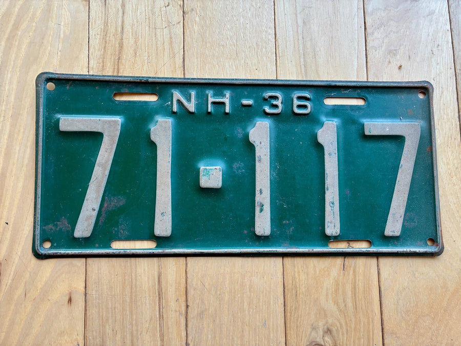 1936 New Hampshire License Plate - Palindrome