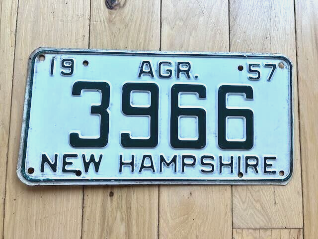 1957 New Hampshire Agriculture License Plate