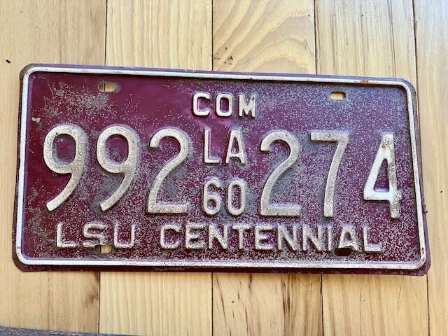 1960 Louisiana License Plate / LSU Centennial