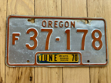 1970 Oregon Farm Truck License Plate