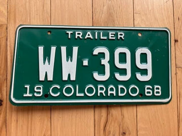 1968 Colorado Trailer License Plate