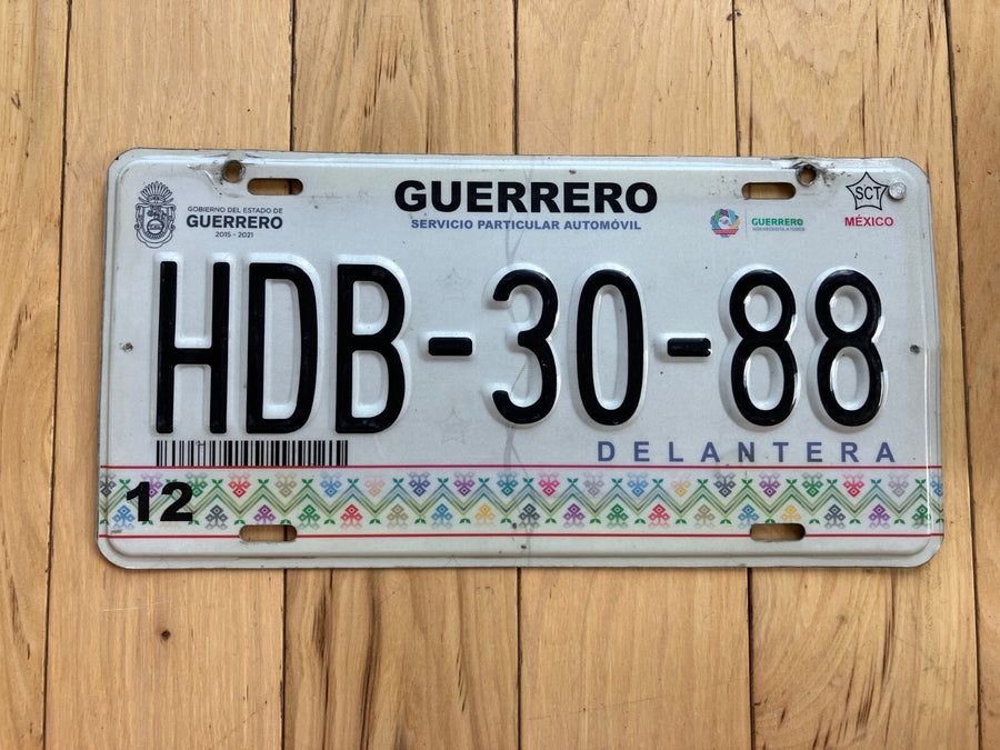2016 Guerrero Mexico License Plate
