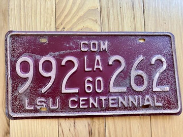 1960 Louisiana License Plate / LSU Centennial