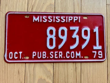 1979 Mississippi Public Service Commission License Plate