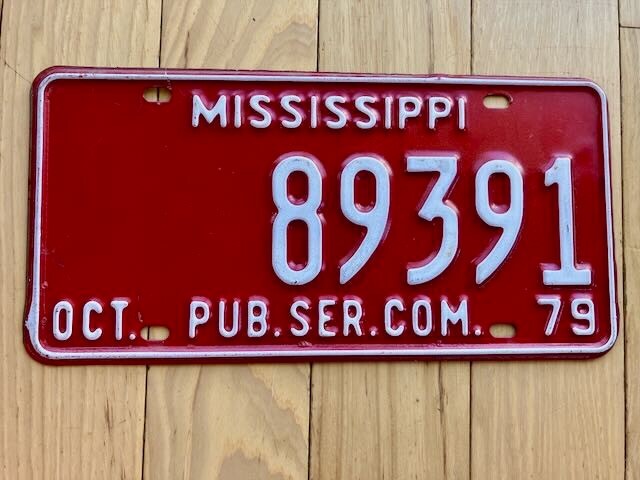 1979 Mississippi Public Service Commission License Plate