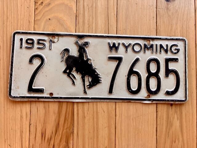 1951 Wyoming License Plate