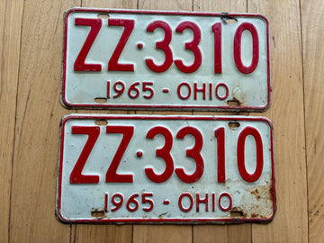 Pair of 1965 Ohio License Plates