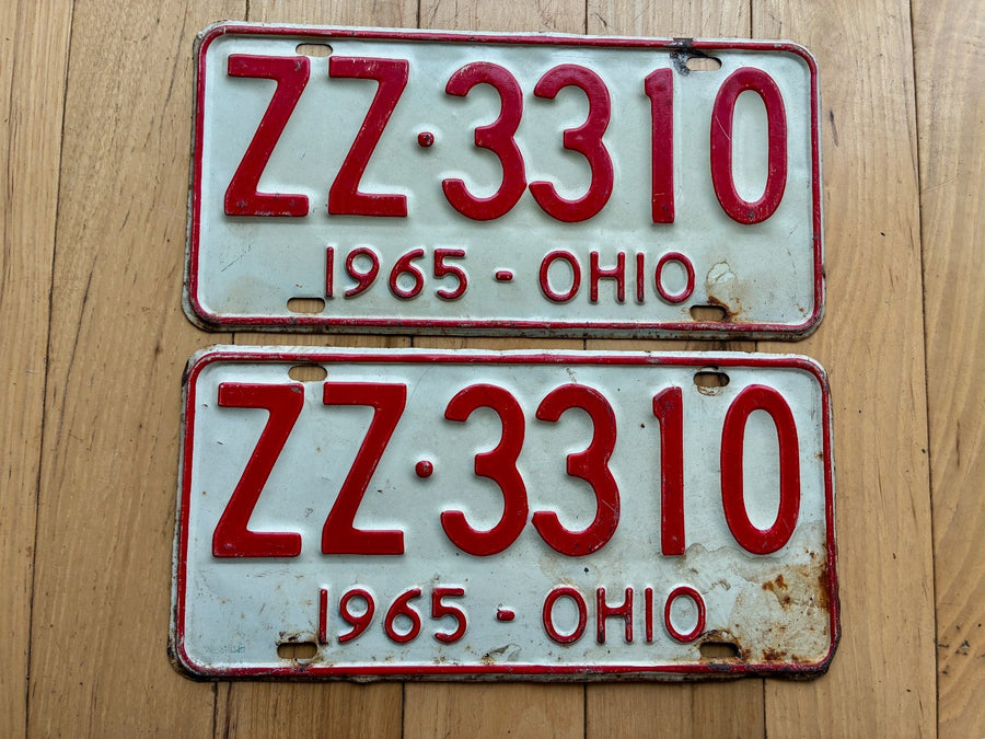 Pair of 1965 Ohio License Plates