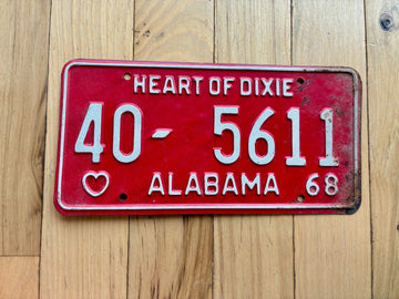 1968 Alabama License Plate