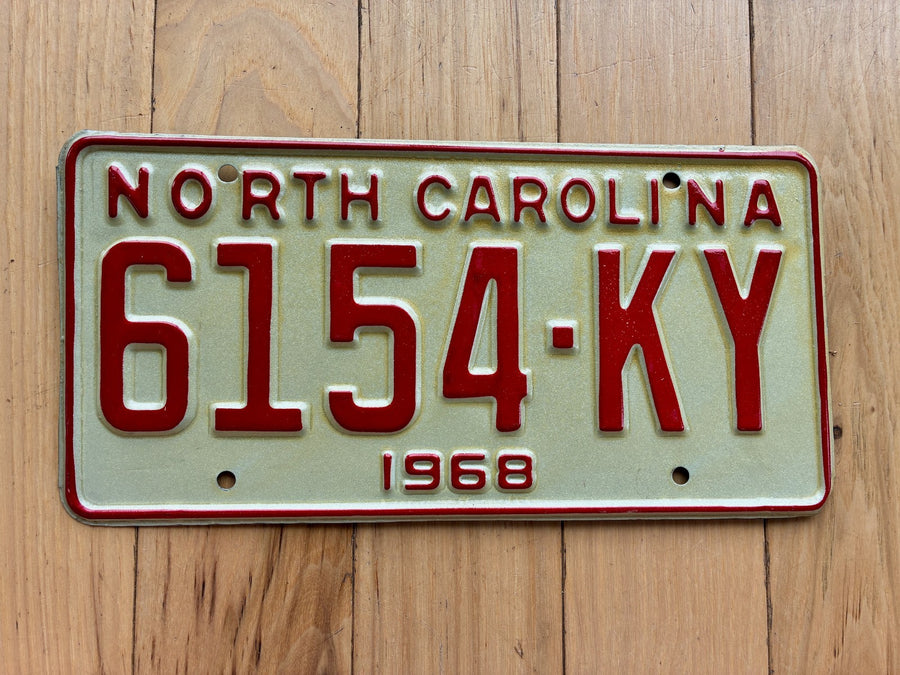 1968 North Carolina License Plate