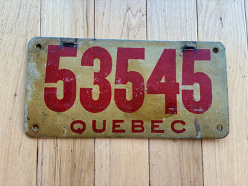 1917 Quebec Fiberboard License Plate (12x6)