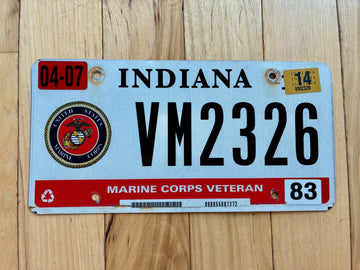 2014 Indiana Marine Veteran License Plate