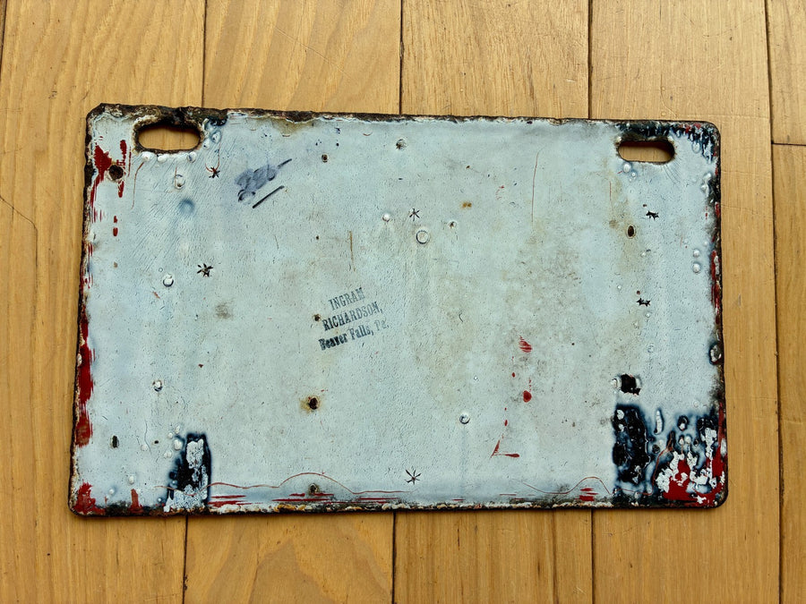 1907 Pennsylvania License Plate